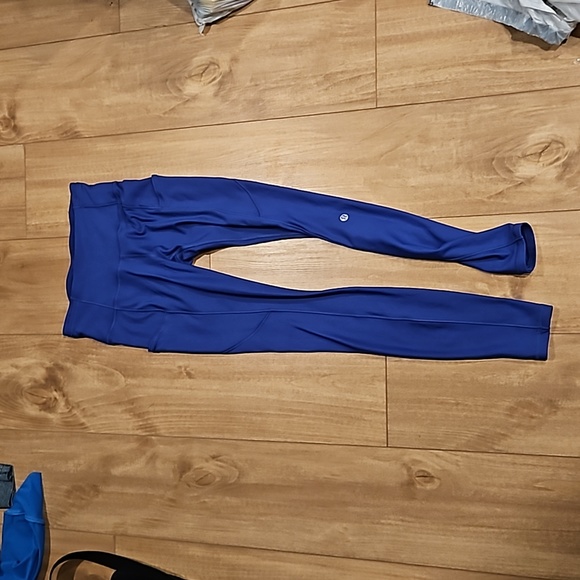 lululemon athletica Pants - Lululemon Fast and Free High Rise Fleece Tight 28" Size 4 Psychic Blue